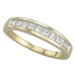 14K Yellow Gold Channel Set Princess Cut Diamond Band Ring (0.50 ctw)yellow 