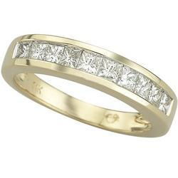 14K Yellow Gold Channel Set Princess Cut Diamond Band Ring (0.75 ctw)yellow 