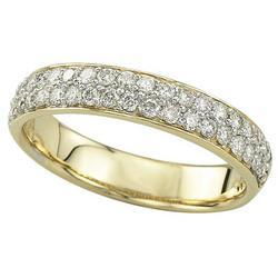 14K Yellow Gold Pave Set Round Diamond Anniversary Band Ring (0.50 ctw)yellow 