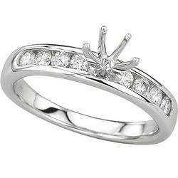 14K White Gold Channel Set Round Diamond Semi Mount Engagement Ring (0.33 ctw) (Center Stone Sold Separately)white 