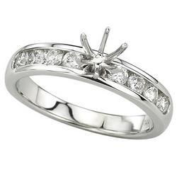 14K White Gold Channel Set Round Diamond Semi Mount Engagement Ring (0.50 ctw) (Center Stone Sold Separately)white 