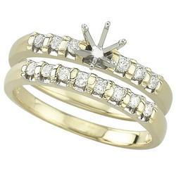 14K Yellow Gold Prong Set Round Diamond Semi Mount Engagement Ring (0.25 ctw) (Center Stone Sold Separately)yellow 