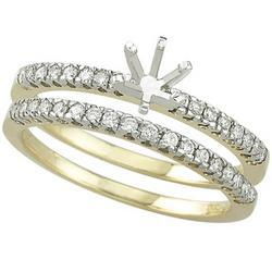 14K Yellow Gold Prong Set Round Diamond Semi Mount Engagement Ring (0.25 ctw) (Center Stone Sold Separately)yellow 