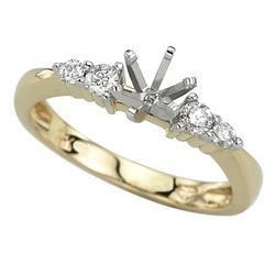 14K Yellow Gold Prong Set Round Diamond Semi Mount Engagement Ring (0.20 ctw) (Center Stone Sold Separately)yellow 