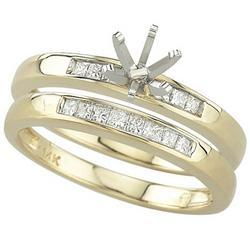 14K Yellow Gold Channel Set Princess Cut Diamond Semi Mount Engagement Ring (0.25 ctw) (Center Stone Sold Separately)yellow 