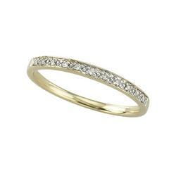 14K Yellow Gold Pave Set Round Diamond Band Ring (0.09 ctw)yellow 