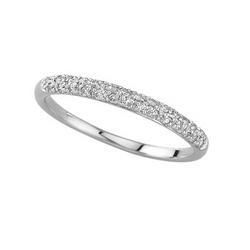 14K White Gold Pave Set Round Diamond Anniversary Band Ring (0.15 ctw)white 