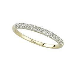 14K Yellow Gold Pave Set Round Diamond Anniversary Band Ring (0.15 ctw)yellow 