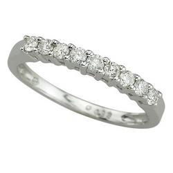 14K White Gold Prong Set Round Diamond Anniversary Band Ring (0.33 ctw)white 