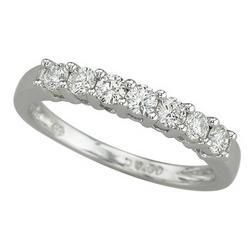 14K White Gold Prong Set Round Diamond Anniversary Band Ring (0.50 ctw)white 