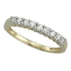 14K Yellow Gold Prong Set Round Diamond Anniversary Band Ring (0.33 ctw)yellow 