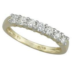 14K Yellow Gold Prong Set Round Diamond Anniversary Band Ring (0.50 ctw)yellow 