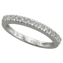 14K White Gold Tiger Prong Set Round Diamond Anniversary Band Ring (0.25 ctw)white 