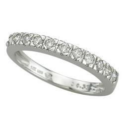 14K White Gold Tiger Prong Set Round Diamond Anniversary Band Ring (0.33 ctw)white 