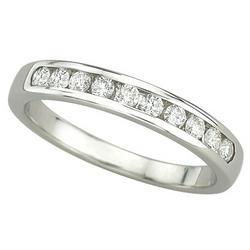 14K White Gold Channel Set Round Diamond Anniversary Band Ring (0.33 ctw)white 