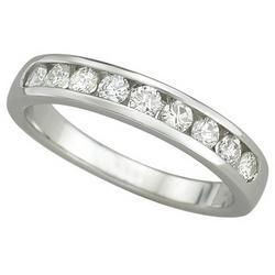 14K White Gold Channel Set Round Diamond Anniversary Band Ring (0.50 ctw)white 