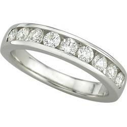 14K White Gold Channel Set Round Diamond Anniversary Band Ring (0.75 ctw)white 