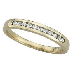 14K Yellow Gold Channel Set Round Diamond Anniversary Band Ring (0.15 ctw)yellow 