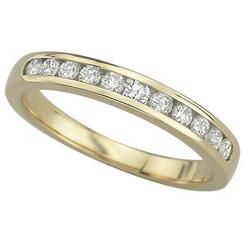 14K Yellow Gold Channel Set Round Diamond Anniversary Band Ring (0.33 ctw)yellow 