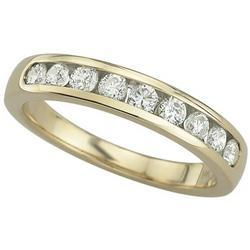 14K Yellow Gold Channel Set Round Diamond Anniversary Band Ring (0.50 ctw)yellow 