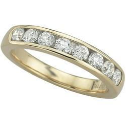 14K Yellow Gold Channel Set Round Diamond Anniversary Band Ring (0.75 ctw)yellow 