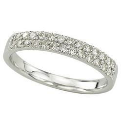 14K White Gold Pave Set Round Diamond Anniversary Band Ring (0.33 ctw)white 