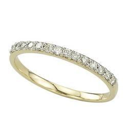 14K Yellow Gold Pave Set Round Diamond Anniversary Band Ring (0.20 ctw)yellow 