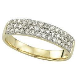 14K Yellow Gold Pave Set Round Diamond Anniversary Band Ring (0.50 ctw)yellow 