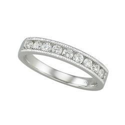 14K White Gold Round Diamond Band Ring (0.50 ctw)white 