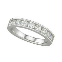 14K White Gold Round Diamond Band Ring (1.00 ctw)white 