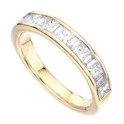 14K Yellow Gold Baguette & Princess Diamond Band Ring (1.00 ctw)yellow 