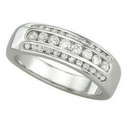 14K White Gold Round Diamond Band Ring (0.50 ctw)white 