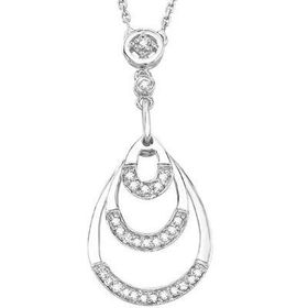 14K White Gold Diamond Necklacewhite 