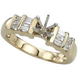 14K Yellow Gold Channel Set Baguette Diamond Semi Mount Engagement Ring (Center Stone Sold Separately)yellow 