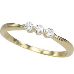 14K Yellow Gold Three Stone Round Diamond Semi Mount Engagemnet Ring (Center Stone Sold Separately)yellow 