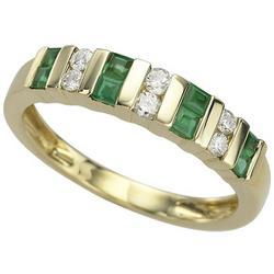 14K Yellow Gold Emerald & Diamond Ringyellow 