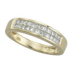 14K Yellow Gold Princess Invisible Set Diamond Band Ringyellow 