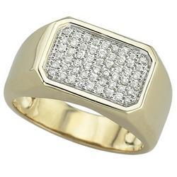 14K Yellow Gold Pave Set Diamond Men's Ringyellow 