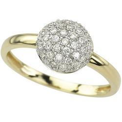 14K Yellow Gold Pave Set Round Diamond Ringyellow 