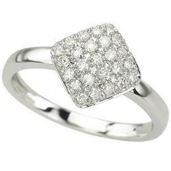 14K White Gold Pave Set Round Diamond Ringwhite 