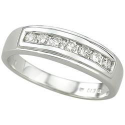 14K White Gold Channel Set Round Diamond Ringwhite 