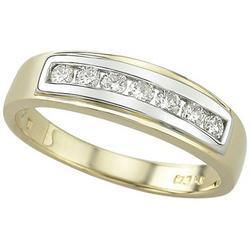 14K Yellow Gold Channel Set Round Diamond Ringyellow 