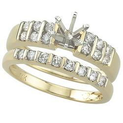 14K Yellow Gold Round Diamond Semi Mount Engagement Ring (Center Stone Sold Separately)yellow 