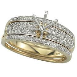 14K Yellow Gold Round Diamond Semi Mount Engagement Ring (Center Stone Sold Separately)yellow 