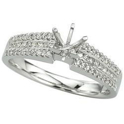 14K White Gold Prong Set Diamond Semi Mount Engagement Ring (Center Stone Sold Separately)white 