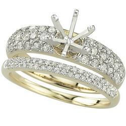 14K Yellow Gold Round Diamond Semi Mount Engagement Ring (Center Stone Sold Separately)yellow 