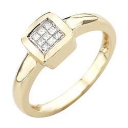 14K Yellow Gold Princess Diamond Ringyellow 