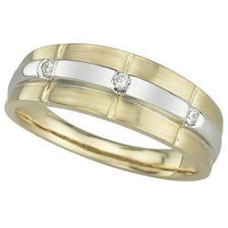 14K Yellow Gold Round Diamond Men's Wedding Ringyellow 