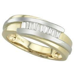 14K White Gold Round Diamond Color Men's Wedding Ringwhite 