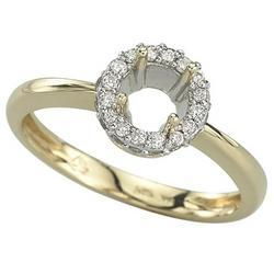 14K Yellow Gold Channel Set Diamond Semi Mount Engagement Ring (Center Stone Sold Separately)yellow 